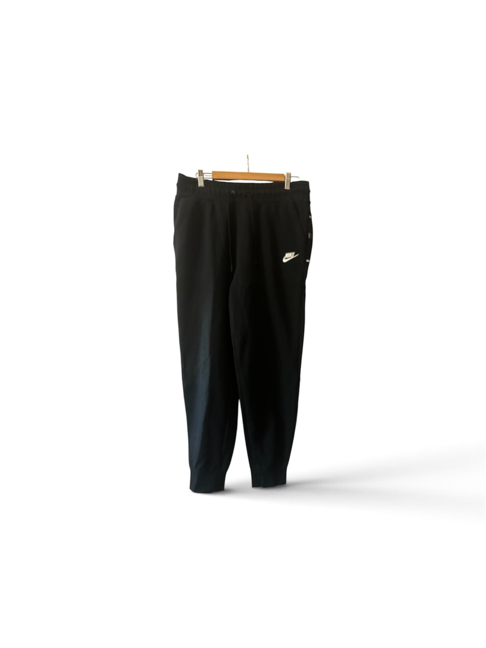 Nike Black Men's Jogger Sweatpants with White Swoosh
